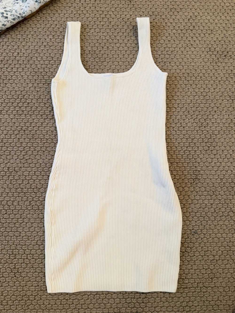 Princess Polly Cream Ribbed Mini Dress - Picture 3 of 8